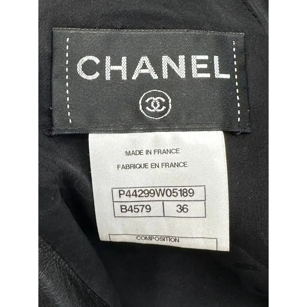 Chanel Tweed & Leather Dress Sz/36